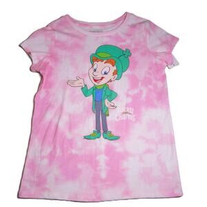 Lucky Charms Pink Tie‑Dye Tee Girl's Size Large (10/12) Graphic Leprechaun Shirt